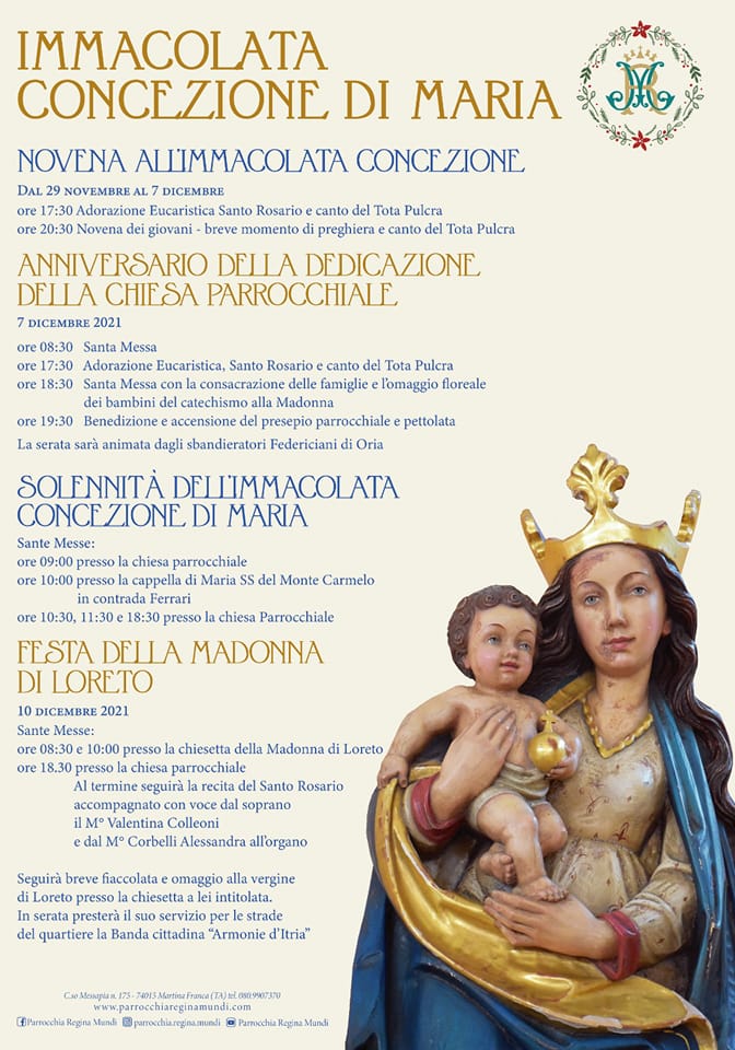 NOVENNA E SOLENNITA’ DELL’IMMACOLATA