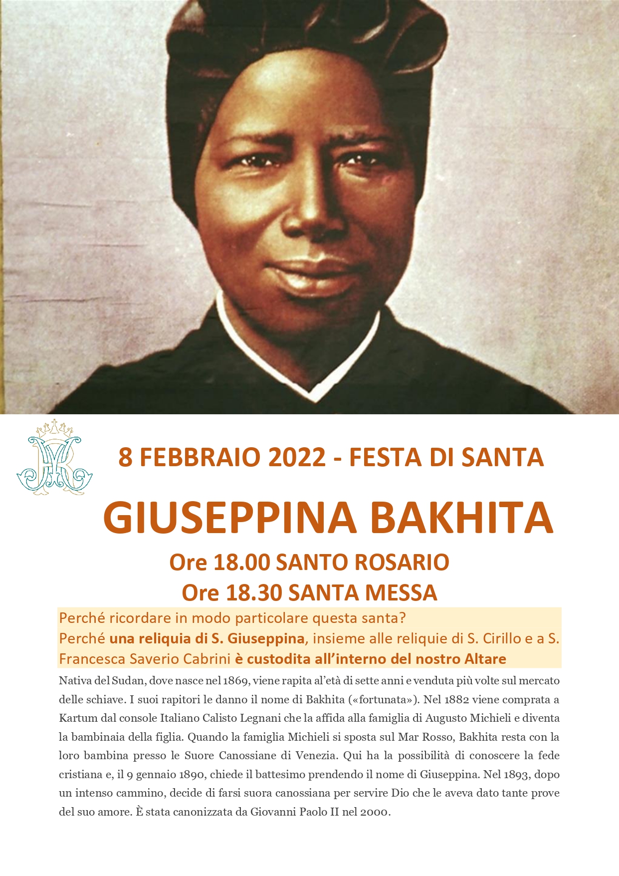 Festa di Santa Giuseppina Bakhita