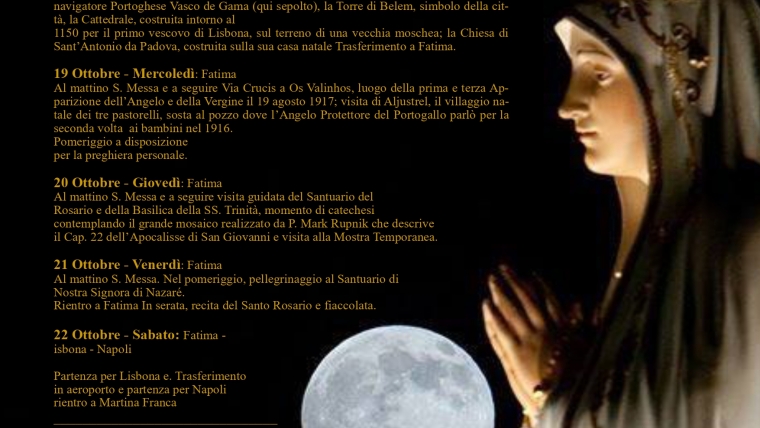 PELLEGRINAGGIO A LISBONA E FATIMA – nuove date